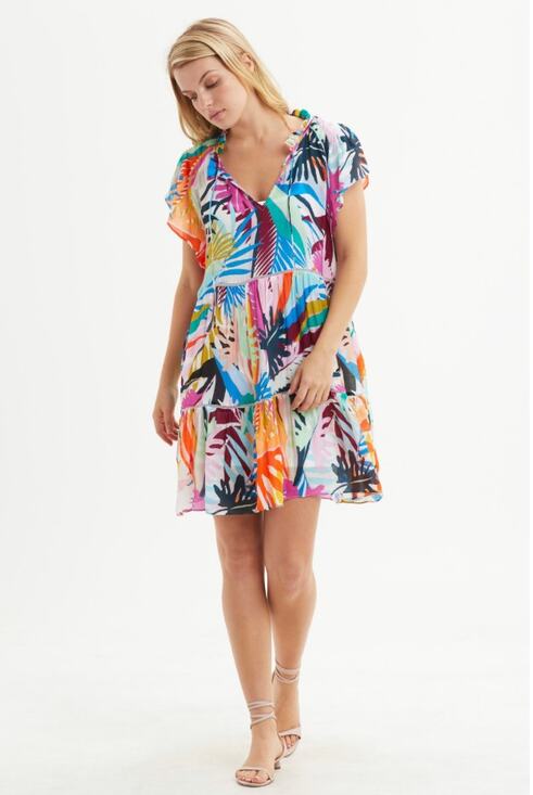 Marie Oliver Dresses & Skirts - Marie Oliver Frida Flutter Dress - Tropical Multi, XS